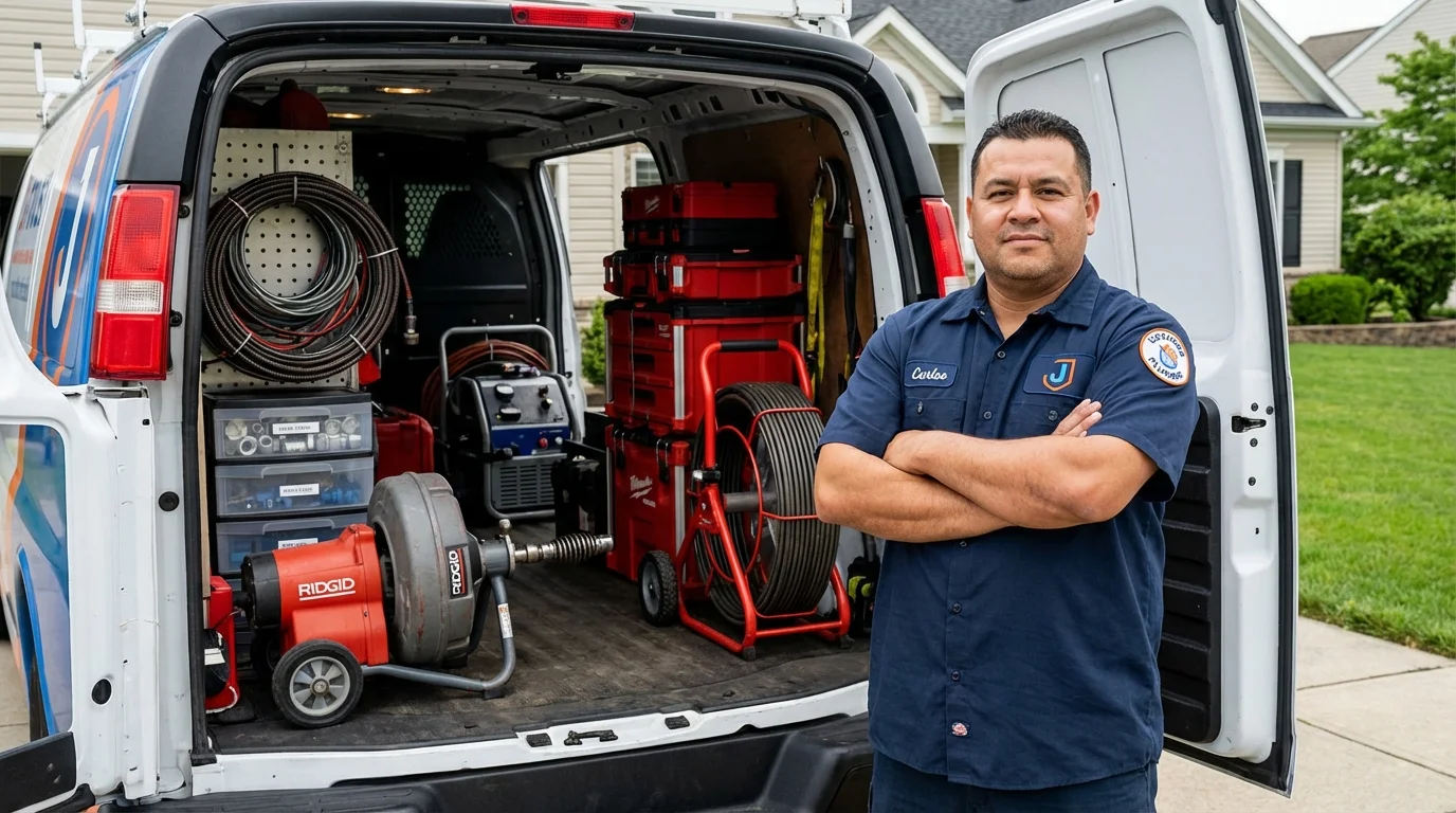 Professional drain cleaning equipment and Johns Plumbing LLC plumber in Lone Tree
