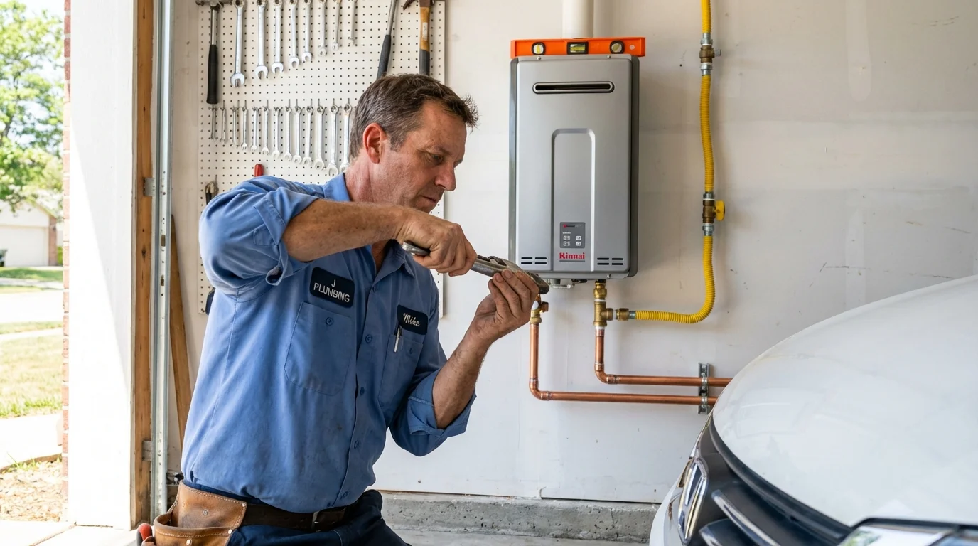 Tankless water heater installation by a Johns Plumbing LLC plumber in Lone Tree